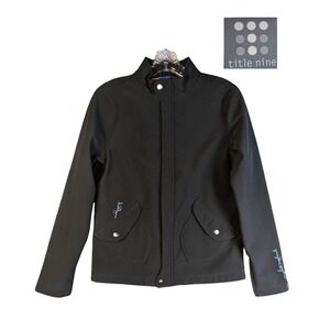 Title Nine Black Softshell Jacket Womens S Fleece Lined Full Zip Running Hiking